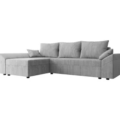Divano letto 3 posti 240x140cm matrimoniale angolare reversibile velluto a coste grigio Appia