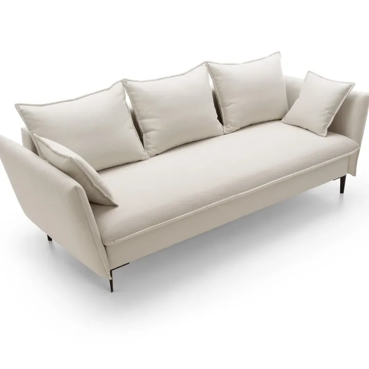 Divano letto 3 posti 237x105cm tessuto bianco Tranquil