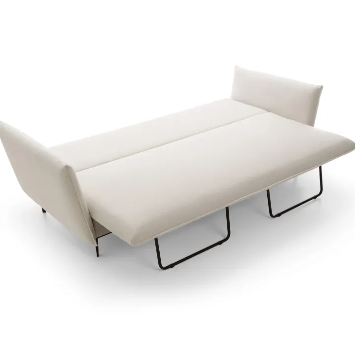 Divano letto 3 posti 237x105cm tessuto bianco Tranquil