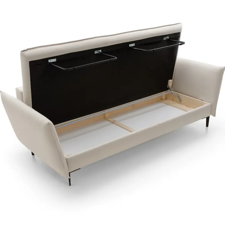 Divano letto 3 posti 237x105cm tessuto bianco Tranquil