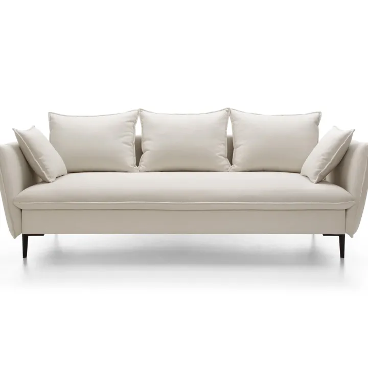 Divano letto 3 posti 237x105cm tessuto bianco Tranquil