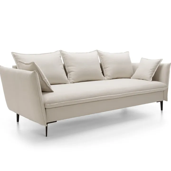 Divano letto 3 posti 237x105cm tessuto bianco Tranquil