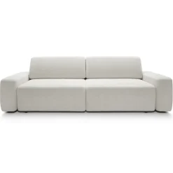 Divano letto 3 posti 257x105cm tessuto bianco Cozyfy