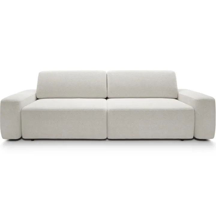 Divano letto 3 posti 257x105cm tessuto bianco Cozyfy