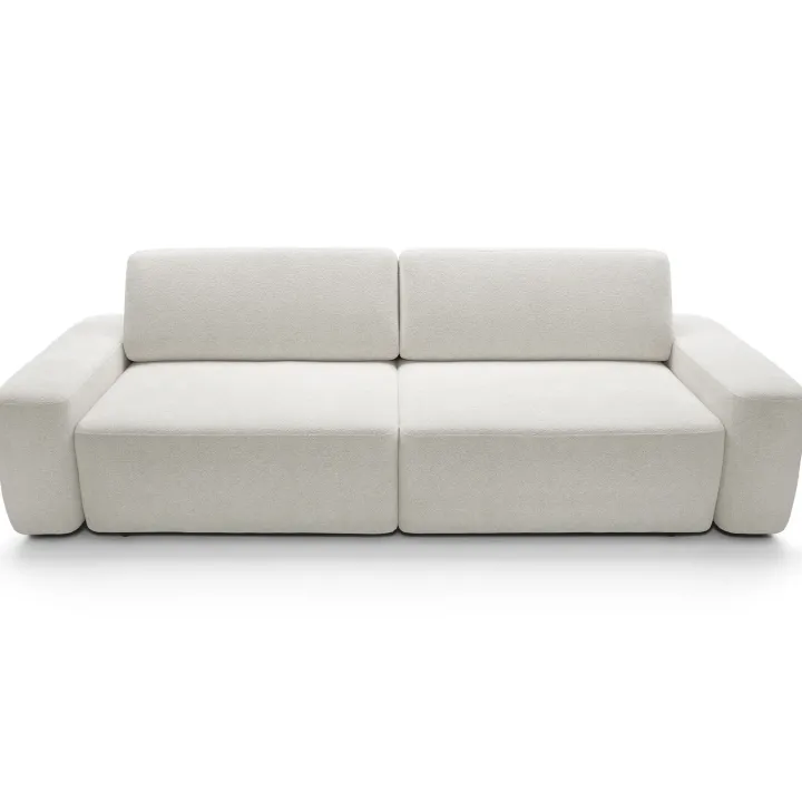 Divano letto 3 posti 257x105cm tessuto bianco Cozyfy