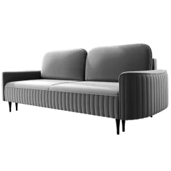 Divano letto 3 posti 244x102cm tessuto grigio Shimmer