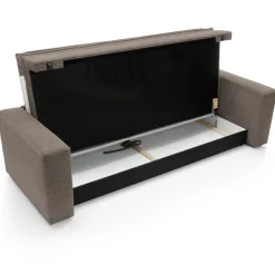 Divano letto 3 posti 244x95cm velluto a coste marrone Restful