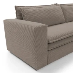 Divano letto 3 posti 244x95cm velluto a coste marrone Restful