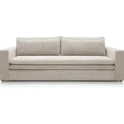 Divano letto 3 posti 244x95cm velluto a coste beige Restful