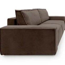 Divano letto 3 posti 257x106cm velluto a coste marrone Snuggle