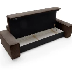 Divano letto 3 posti 257x106cm velluto a coste marrone Snuggle