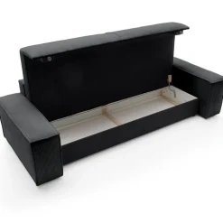 Divano letto 3 posti 257x106cm velluto a coste antracite Snuggle