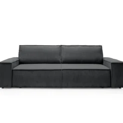 Divano letto 3 posti 257x106cm velluto a coste antracite Snuggle
