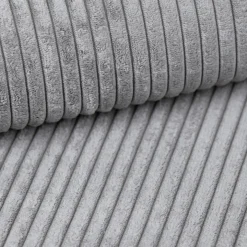Divano letto 3 posti 257x106cm velluto a coste grigio chiaro Snuggle