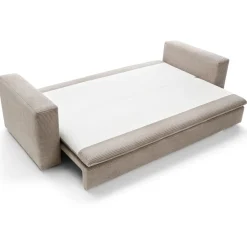 Divano letto 3 posti 244x95cm velluto a coste tortora Restful