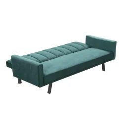 Divano letto 3 posti 192x82 cm velluto verde scuro Nespolo