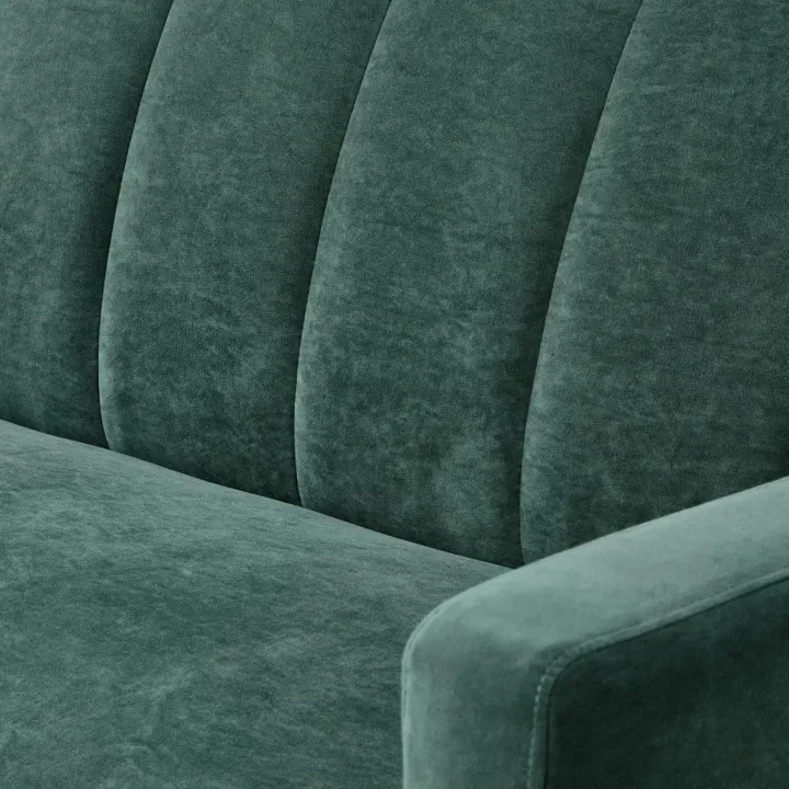 Divano letto 3 posti 192x82 cm velluto verde scuro Nespolo