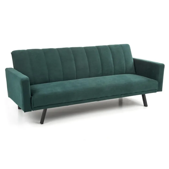 Divano letto 3 posti 192x82 cm velluto verde scuro Nespolo