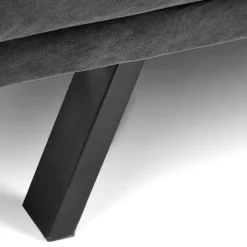 Divano letto 3 posti 192x82 cm velluto grigio scuro Nespolo