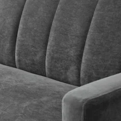 Divano letto 3 posti 192x82 cm velluto grigio scuro Nespolo