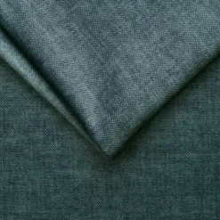 Divano letto regolabile angolare destro 5 posti 353x214cm tessuto azzurro Calmora