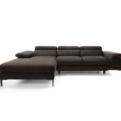 Divano letto regolabile angolare sinistra 4 posti 288x182cm tessuto marrone Loungey