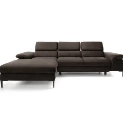 Divano letto regolabile angolare sinistra 4 posti 288x182cm tessuto marrone Loungey