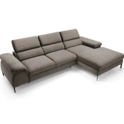 Divano letto regolabile angolare destra 4 posti 288x182cm tessuto beige Loungey