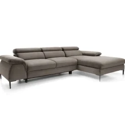 Divano letto regolabile angolare destra 4 posti 288x182cm tessuto beige Loungey