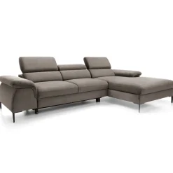 Divano letto regolabile angolare destra 4 posti 288x182cm tessuto beige Loungey