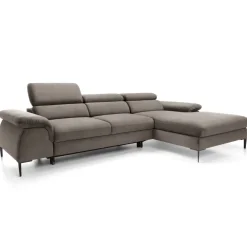 Divano letto regolabile angolare destra 4 posti 288x182cm tessuto beige Loungey