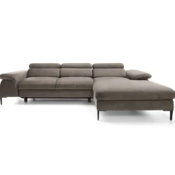 Divano letto regolabile angolare destra 4 posti 288x182cm tessuto beige Loungey