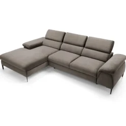 Divano letto regolabile angolare sinistra 4 posti 288x182cm tessuto beige Loungey