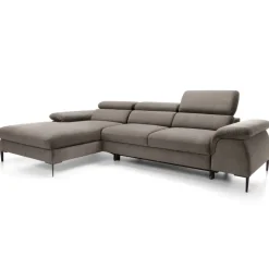 Divano letto regolabile angolare sinistra 4 posti 288x182cm tessuto beige Loungey