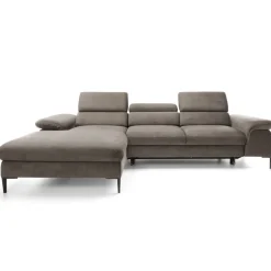 Divano letto regolabile angolare sinistra 4 posti 288x182cm tessuto beige Loungey