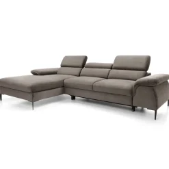 Divano letto regolabile angolare sinistra 4 posti 288x182cm tessuto beige Loungey