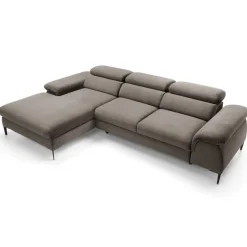 Divano letto regolabile angolare sinistra 4 posti 288x182cm tessuto beige Loungey