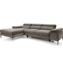 Divano letto regolabile angolare sinistra 4 posti 288x182cm tessuto beige Loungey