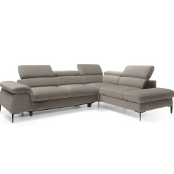 Divano letto regolabile angolare destra 5 posti 280x214cm tessuto tortora Snuggity