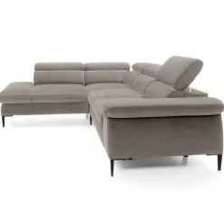 Divano letto regolabile angolare sinistra 5 posti 280x214cm tessuto tortora Snuggity