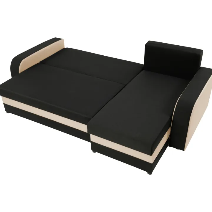 Divano letto reversibile 3 posti moderno 238cm nero écru Flow