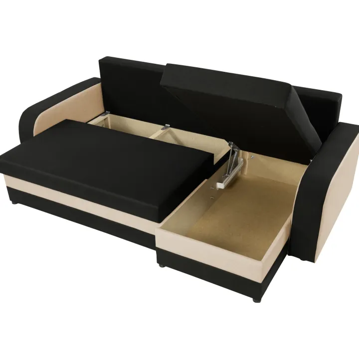Divano letto reversibile 3 posti moderno 238cm nero écru Flow