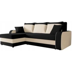 Divano letto reversibile 3 posti moderno 238cm nero écru Flow
