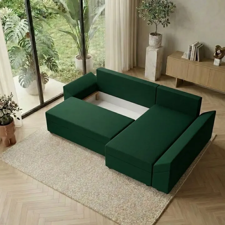 Divano letto reversibile 3 posti 240x140cm matrimoniale angolare verde Appia