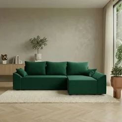 Divano letto reversibile 3 posti 240x140cm matrimoniale angolare verde Appia