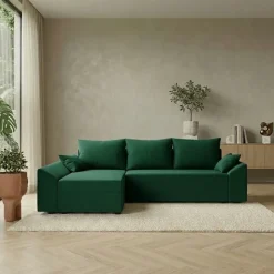 Divano letto reversibile 3 posti 240x140cm matrimoniale angolare verde Appia