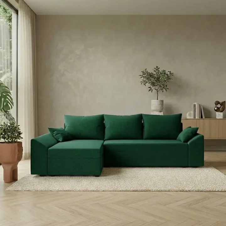 Divano letto reversibile 3 posti 240x140cm matrimoniale angolare verde Appia