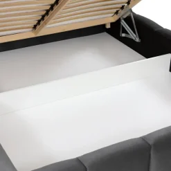 Letto alla francese 140x200 cm con rete contenitore imbottito grigio scuro Cometa