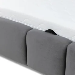 Letto alla francese 140x200 cm con rete contenitore imbottito grigio scuro Cometa