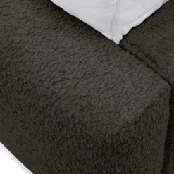 Letto alla francese 140x200cm con rete contenitore imbottito tessuto bouclé nero Aluna
